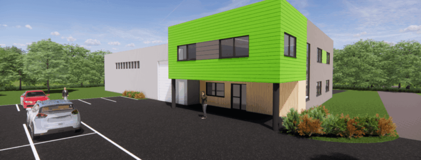 Ouest Habitat Couverture - Nouveaux locaux à Geneston - Visuel en 3D